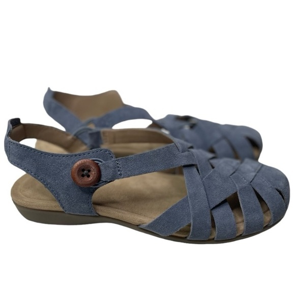 Earth Women’s Belita Blue Suede Slingback Sandals - Picture 4 of 10